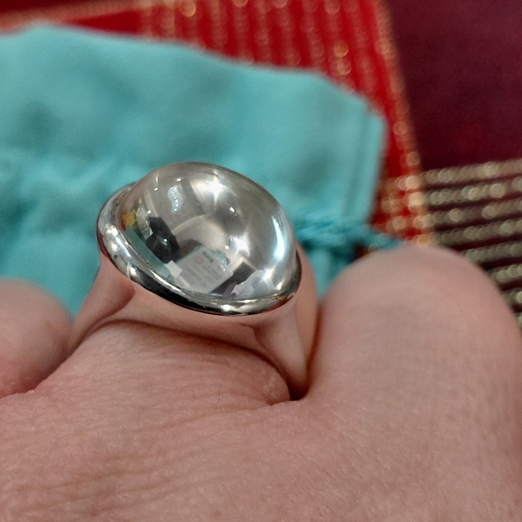 Tiffany Cabochon Rock Crystal Domed Ring - Picture 3 of 11